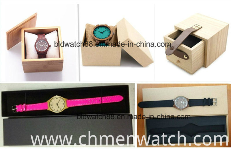 Natural Wooden Wristwatch Bamboo Wood Genuine Leather Band Watch Unisex